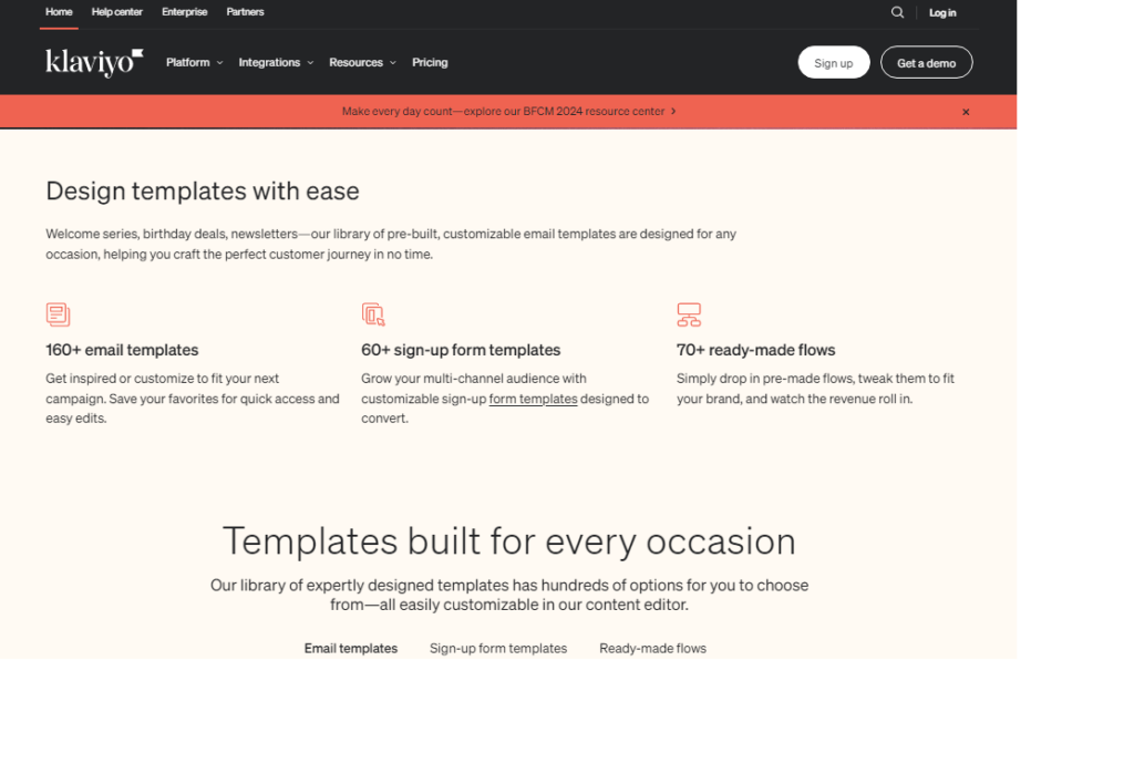 Flodesk vs Klaviyo: Klaviyo email design and templates